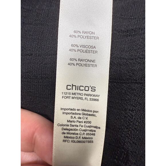 Chicos nwt sheer black button up slouchy top womens size 0 - Picture 4 of 10